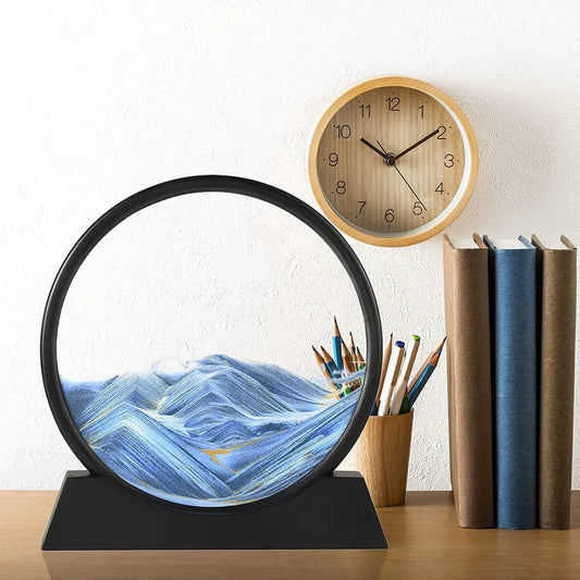 Liquid Glass 3D Sand Art Picture with Moving Sand Landscape for Office and Home Décor