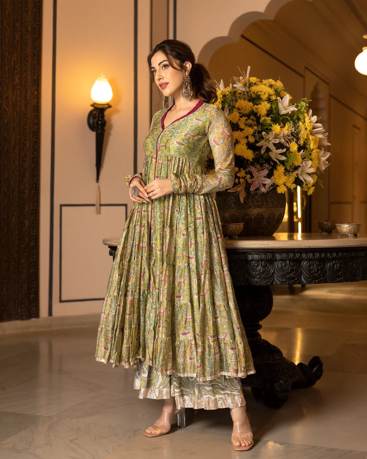 Women Samyukta Chanderi Gotapatti Sharara Set