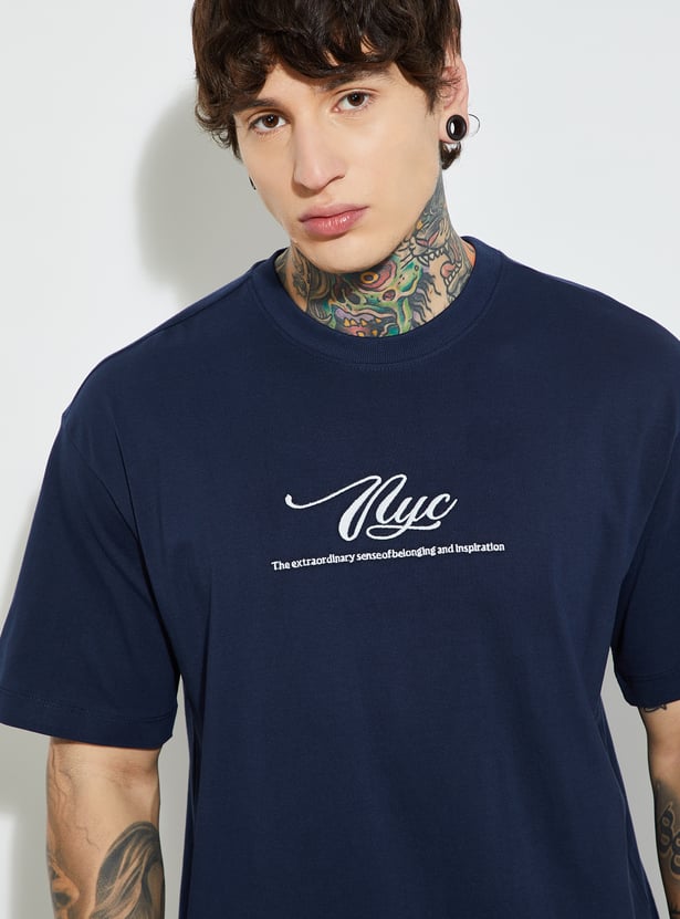 Men’s Printed Oversized T-Shirt with Modern Graphic Prints and Soft Fabric