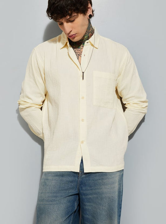 Premium Men’s Textured Relaxed Fit Shirt Perfect for Casual and Street Style Outfits
