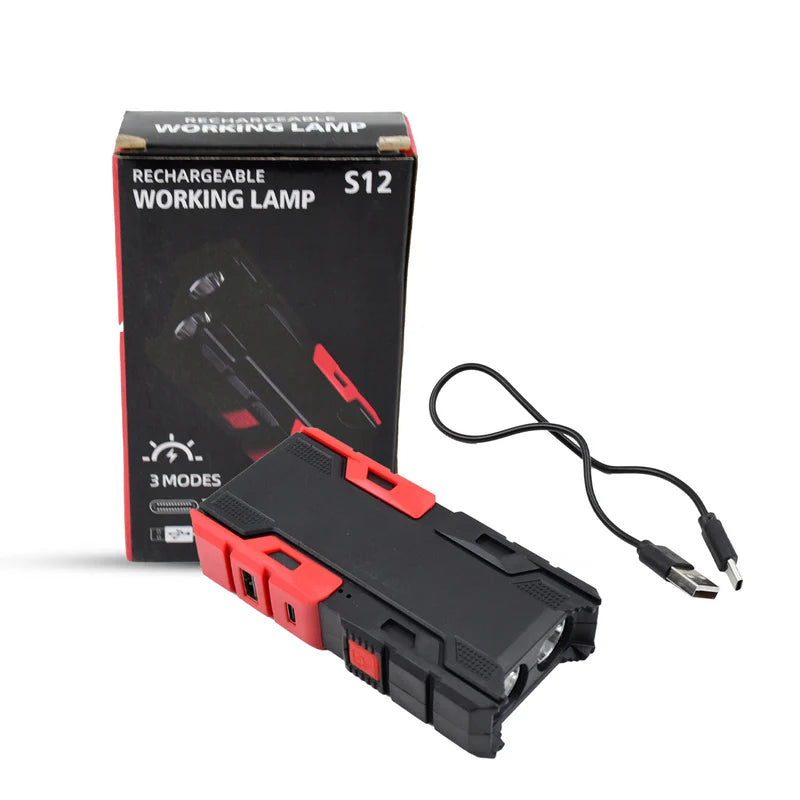 Portable Mini Power Bank with Integrated LED Flashlight for Charging and Emergency Lighting