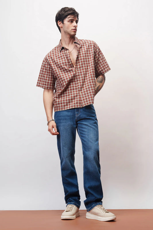 Lightweight Endless Blue Men’s Straight Jeans for Flexible, All-Day Comfort
