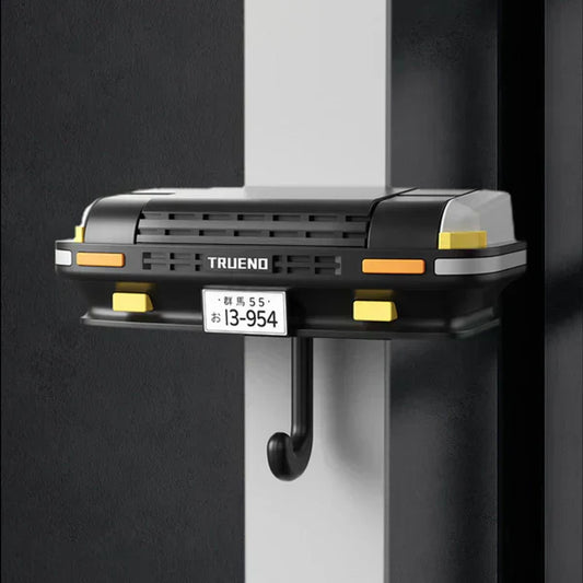 LED Car Bumper Key Holder with Blinkers and Headlights Wall Mount Decorative Retro Design for Office or Home