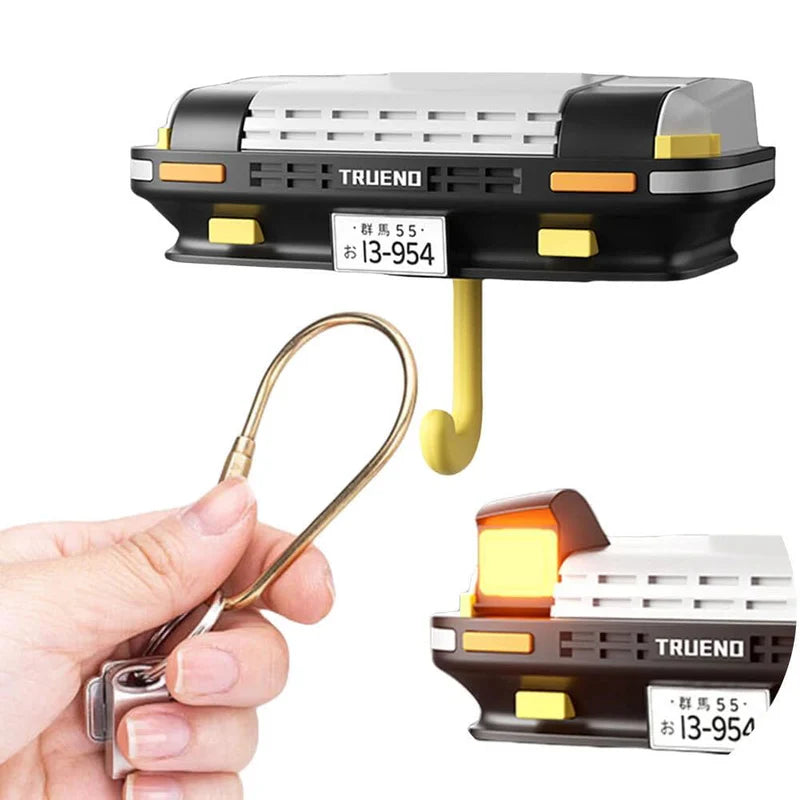 LED Car Bumper Key Holder with Blinkers and Headlights Wall Mount Decorative Retro Design for Office or Home