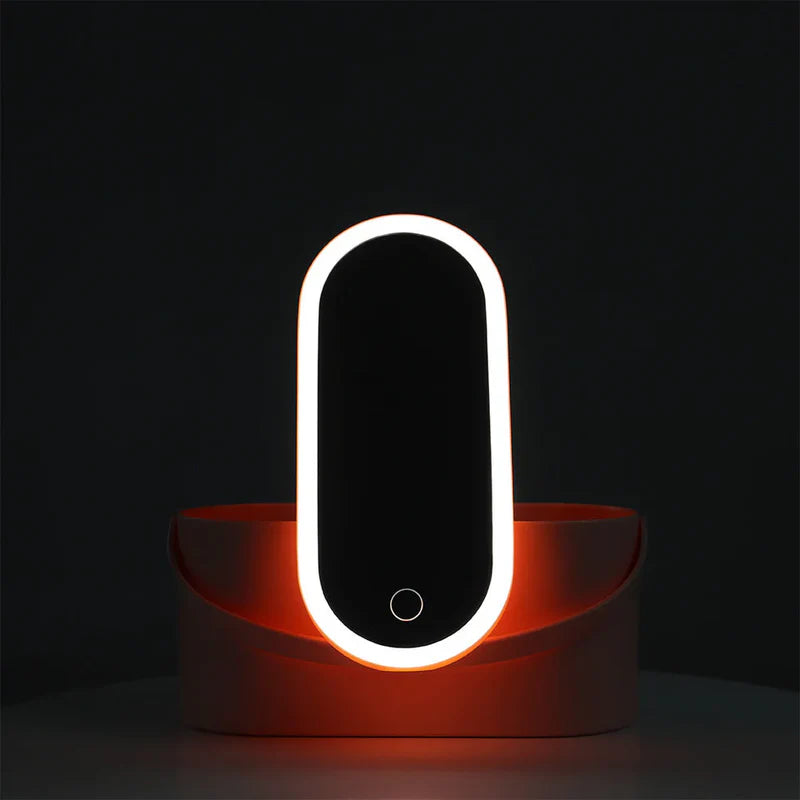 Detachable LED Mirror Cosmetic Organizer Box Portable Vanity Case with USB-C Charging for Travel