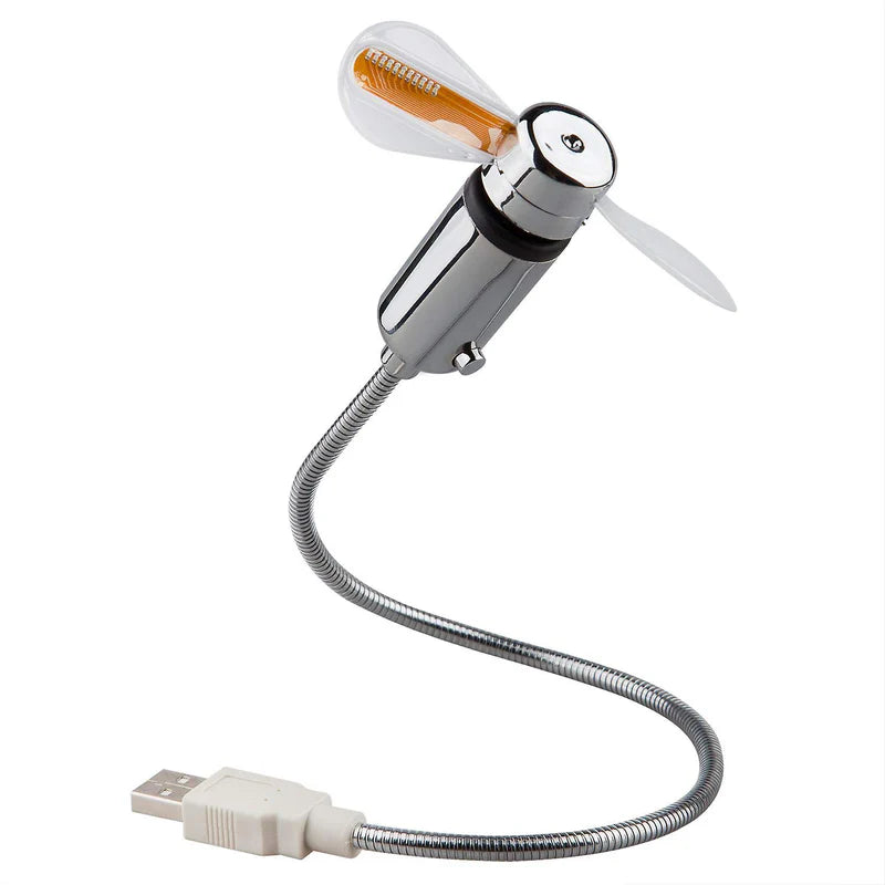 LED Fan with USB Power Custom Text Programmable Display Flexible Gooseneck and Clock Function