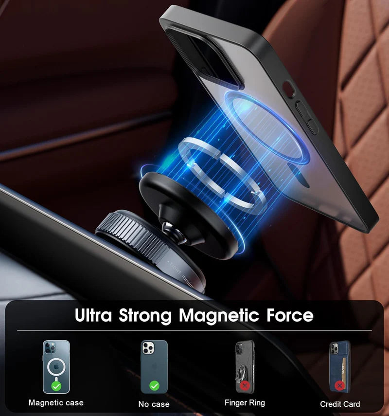 Magsafe Strong Suction Rotating Phone Mount with Magnet Ring for Car Windscreen Shower or Gym Walls