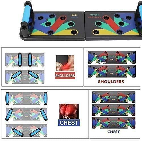 Home Exercise Push-Up Board with Non-Slip Base Muscle Targeting for Chest Arms Back and Core Strength