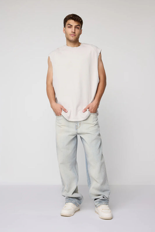 Urban Wash Blue Men’s Baggy Straight Jeans with Sleek Design, Comfortable Fit, and Everyday Appeal