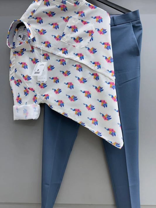 Summer-Ready Printed Shirt with Coordinated Pant