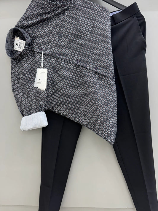 Elegant Linen Shirt with Coordinated Linen Pant Set for Summer and Ethnic Occasions