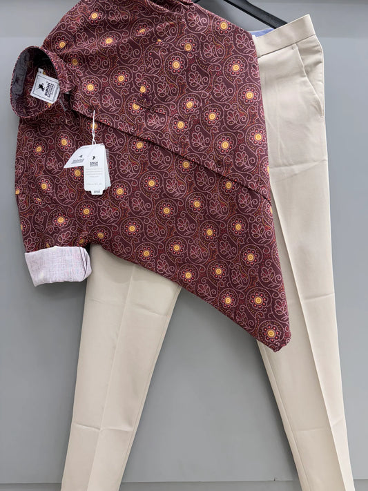 Trendy Printed Shirt Paired with Coordinated Pant