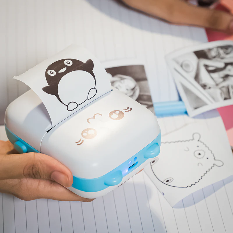 Wireless Bluetooth Thermal Printer with Ink-Free Technology for Labels, Photos, and Notes Compatible with Smartphones