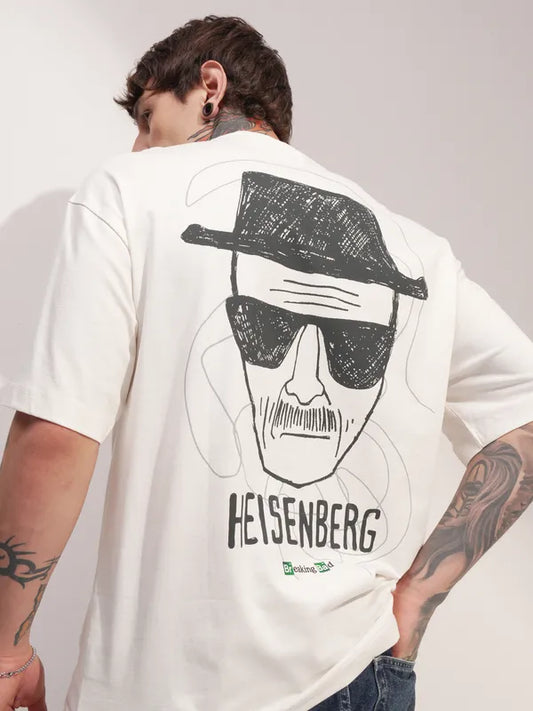 Off White Breaking Bad Printed Round Neck Oversized Fit T-Shirt