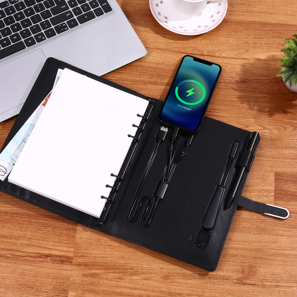 Digital Organizer Diary with Wireless Charging Pad and Sleek Functional Design