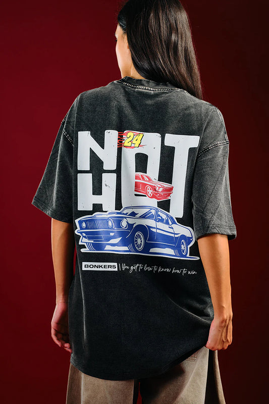 Women’s Not Hot Oversized T-Shirt with Bold Statement Print and Comfortable Fit