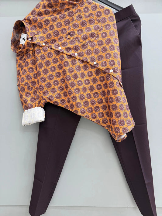 Printed Shirt with Matching Pant for Versatile Semi-Formal Looks