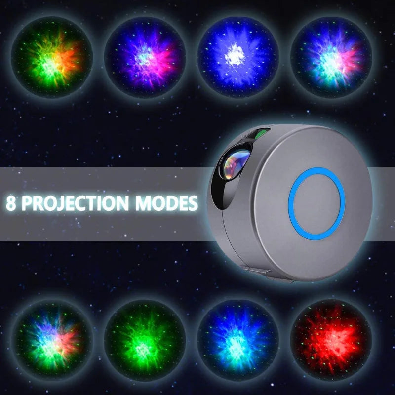 Upgraded Galaxy Projector with Rotating Laser Lights and Bluetooth Speaker Type-C Powered