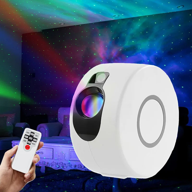 Upgraded Galaxy Projector with Rotating Laser Lights and Bluetooth Speaker Type-C Powered