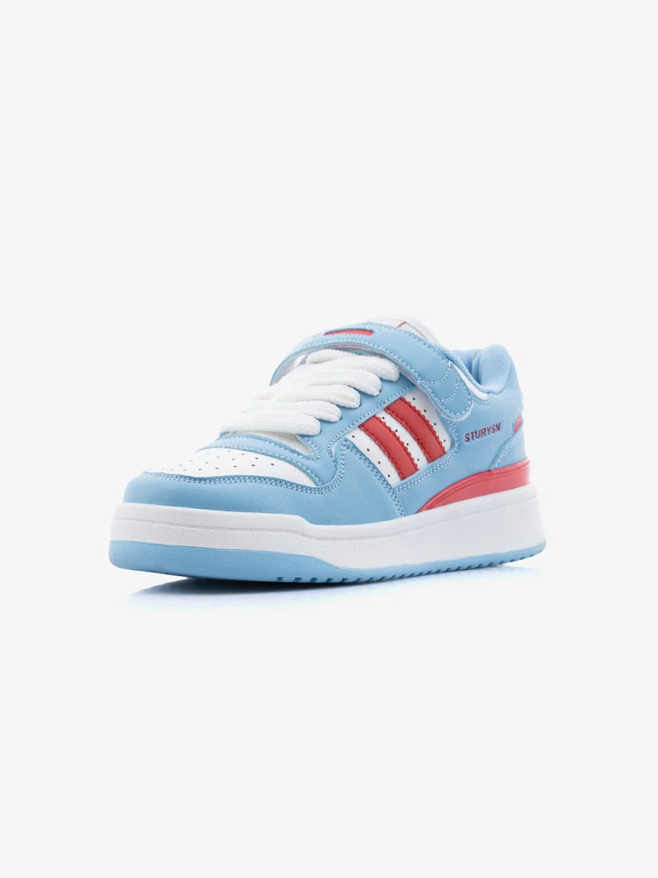 Stylish Baligurysn Drip White Blue Red Sneakers with Flat Sole and Modern Street Style Design