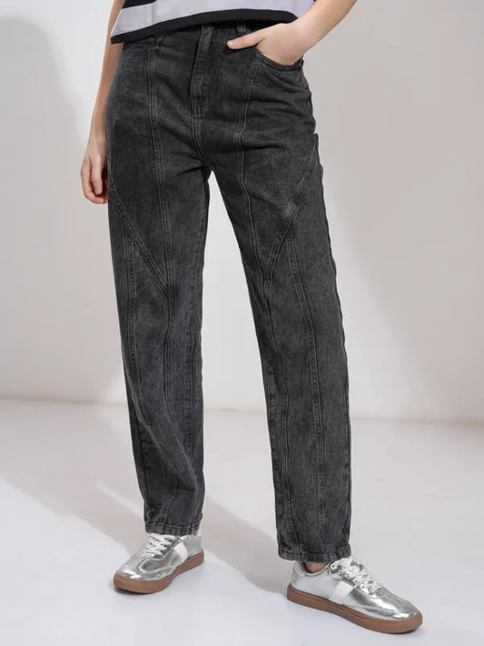 Trendy Women’s Grey Stretchable Straight Jeans