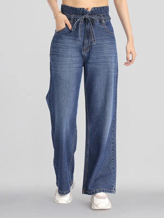 Women Blue Flared Stretchable Jeans