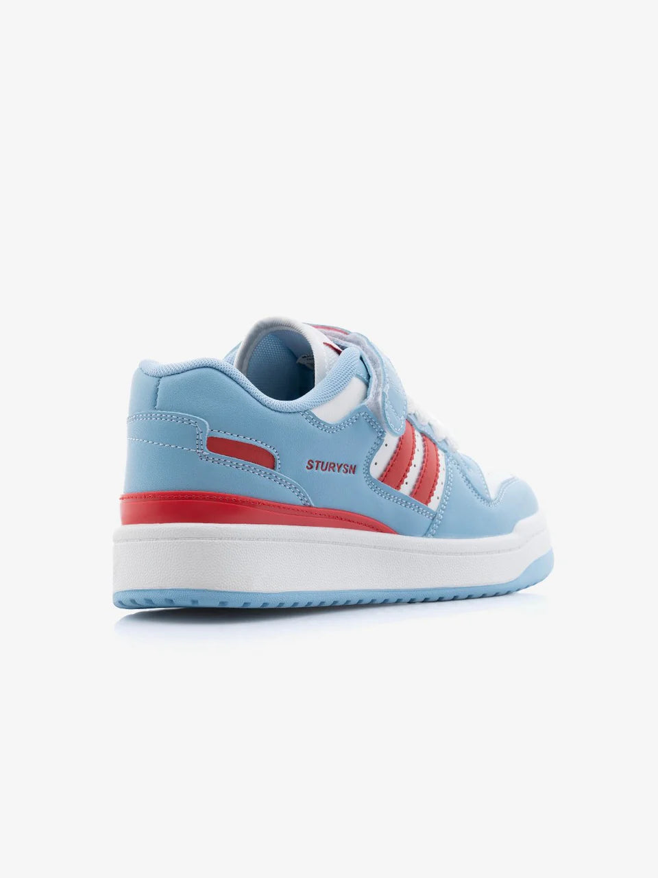 Stylish Baligurysn Drip White Blue Red Sneakers with Flat Sole and Modern Street Style Design