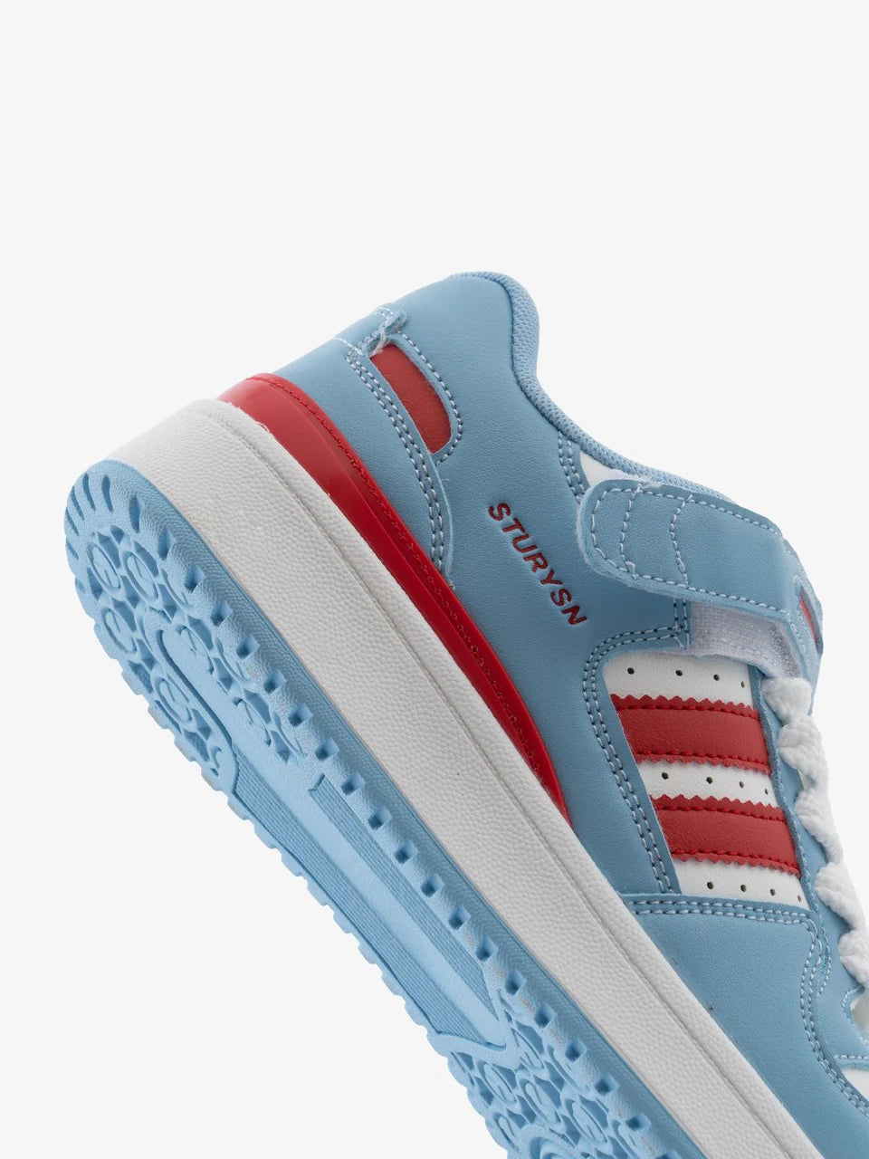 Stylish Baligurysn Drip White Blue Red Sneakers with Flat Sole and Modern Street Style Design