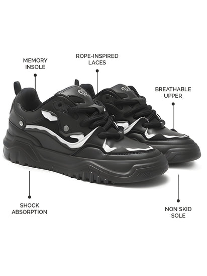 Premium Funky Dunks Black Sneakers for Men with Durable Sole and Everyday Appeal