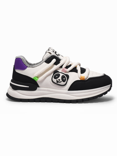 Women’s Panda Walkers Black Sneakers with Comfortable Cushioned Sole