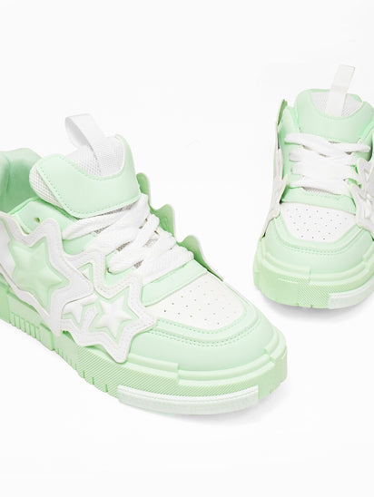 Astron White Green Sneakers with Sleek Design, Comfortable Fit, and Everyday Street Style Appeal